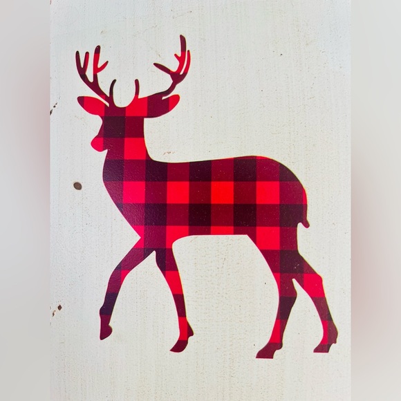 *Distressed Metal Buffalo Check Deer Hanging Tag - Picture 4 of 13